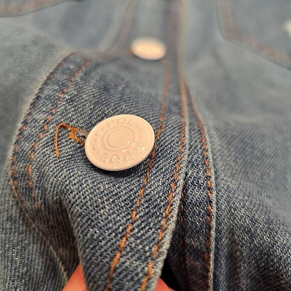 Pol Women's Distressed Denim Size Medium Jean Jacket - Picture 6 of 14